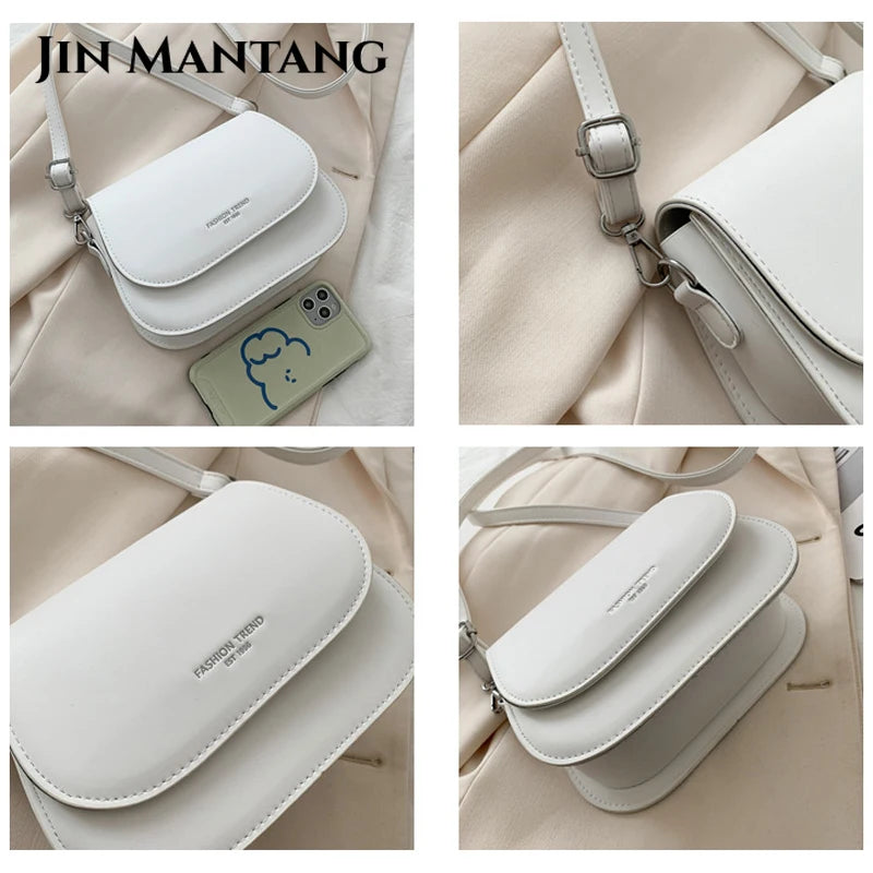 Women Crossbody Bag Solid Flap Shoulder Handbag Small Messenger Purse