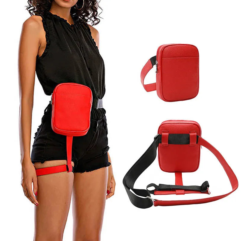 Leather Fanny Pack Women Bag Waist Bags Hiking Phone Pouch Purse Belt