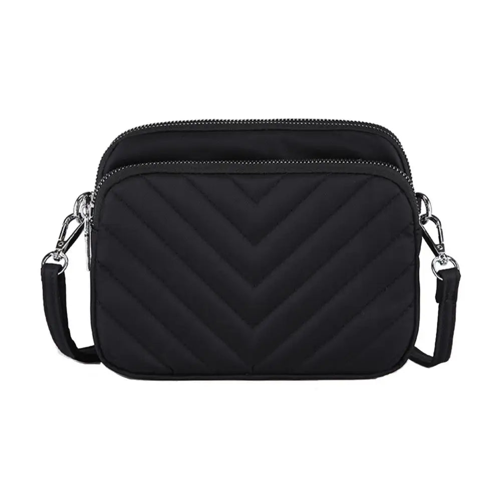 Nylon Shoulder Bag Womens Large-capacity Multi-purpose Solid Zipper Bags