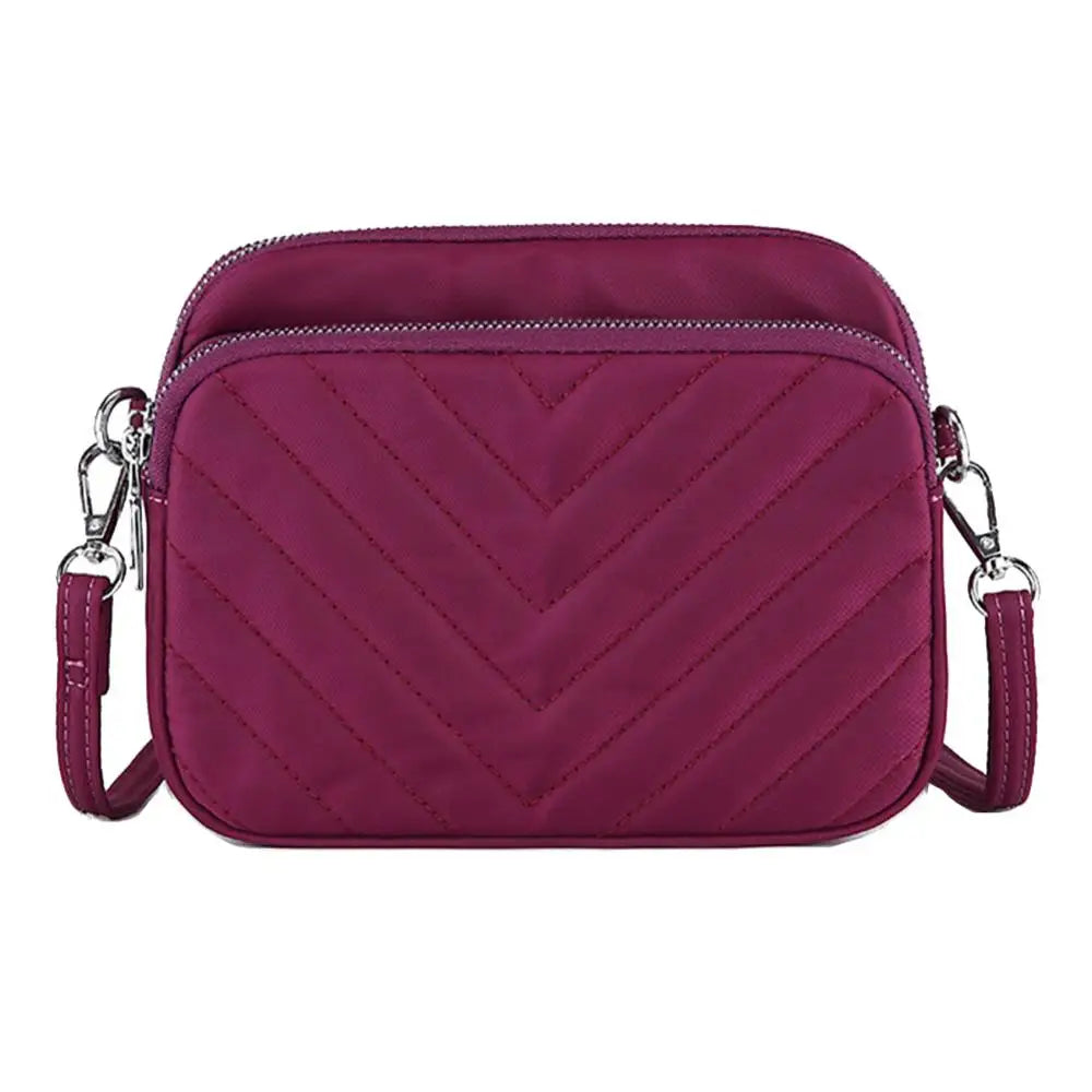 Nylon Shoulder Bag Womens Large-capacity Multi-purpose Solid Zipper Bags