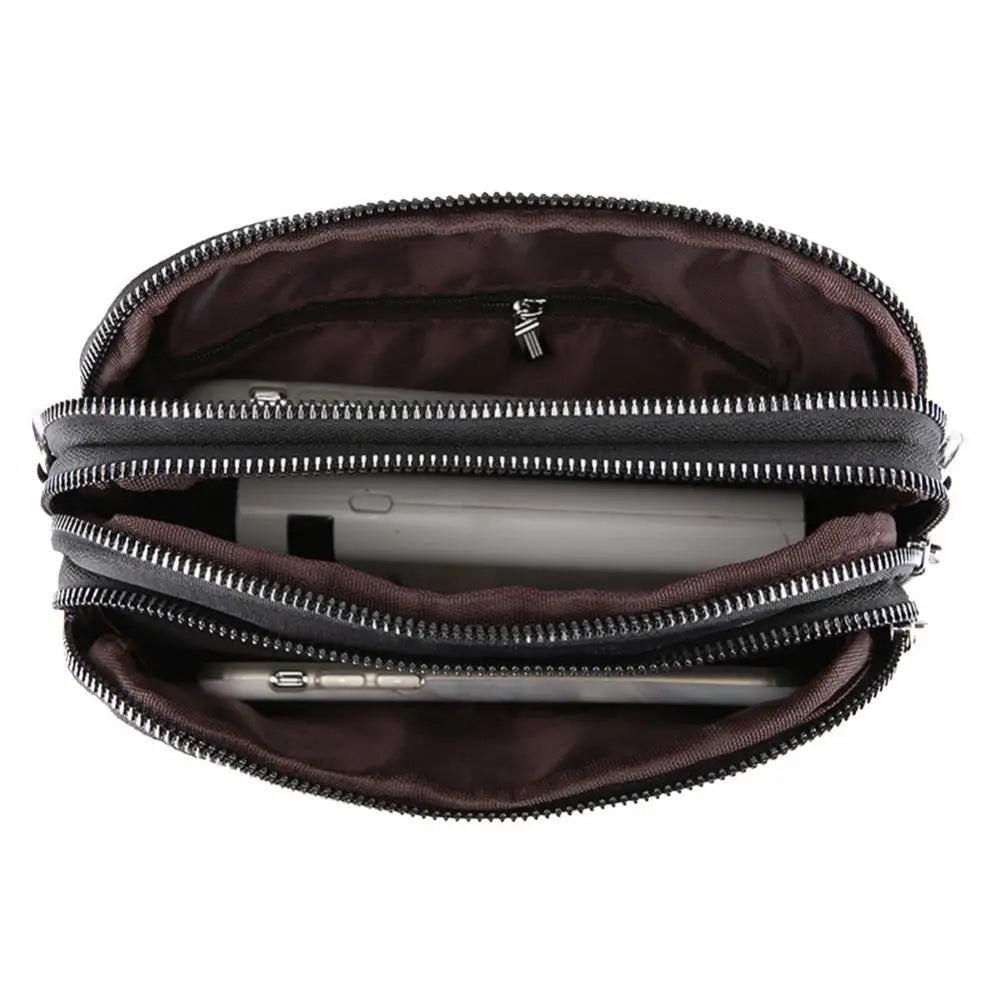Nylon Shoulder Bag Womens Large-capacity Multi-purpose Solid Zipper Bags