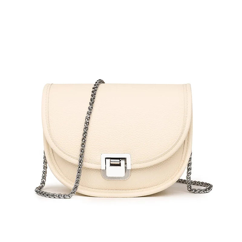 Vintage Leather Saddle Shoulder Bag for Women