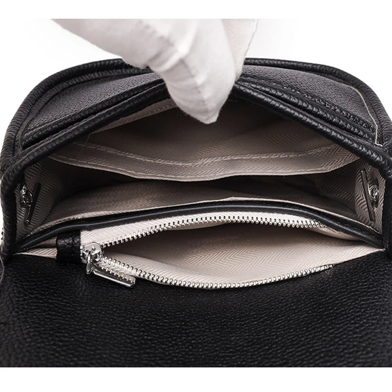 Vintage Leather Saddle Shoulder Bag for Women