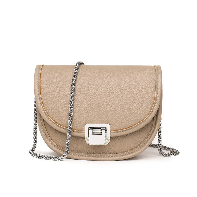 Vintage Leather Saddle Shoulder Bag for Women