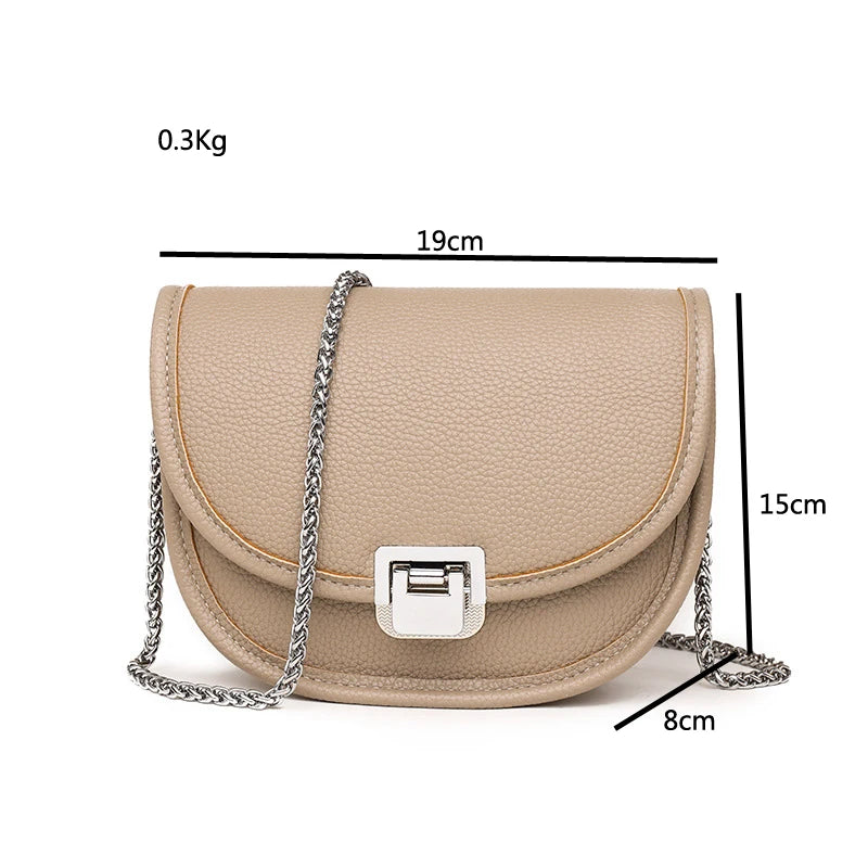 Vintage Leather Saddle Shoulder Bag for Women