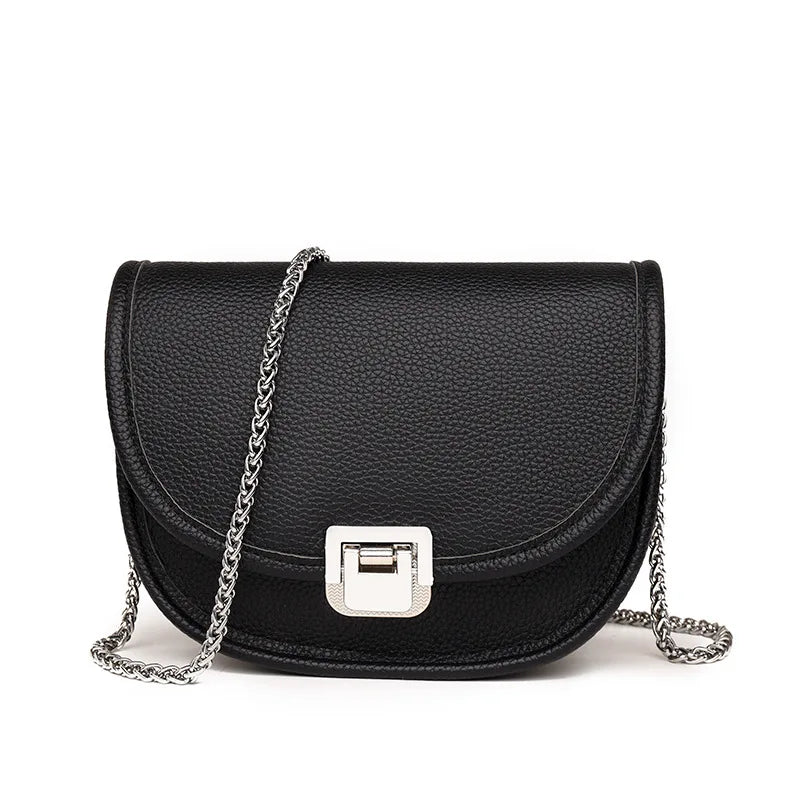 Vintage Leather Saddle Shoulder Bag for Women