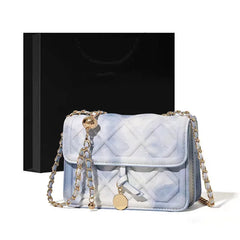 Small Square Shoulder Bag Soft PU Polyester Fiber