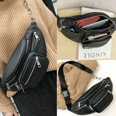 Women's Waist Bag Fanny Pack PU Leather Belt Purse Phone Key Pouch