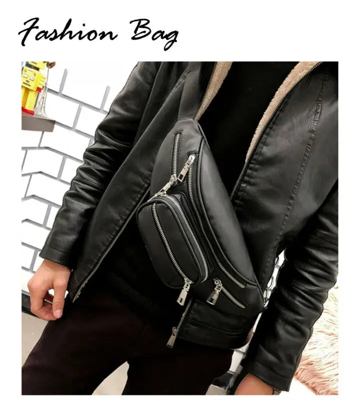 Women's Waist Bag Fanny Pack PU Leather Belt Purse Phone Key Pouch