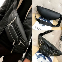 Women's Waist Bag Fanny Pack PU Leather Belt Purse Phone Key Pouch