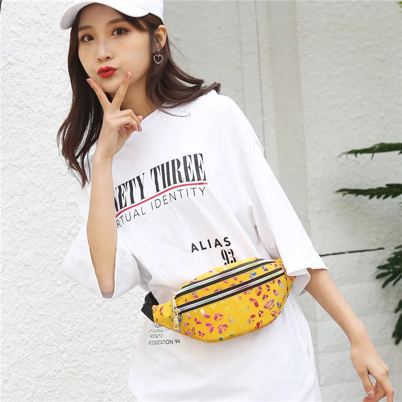 Colorful Ladies Mobile Phone Waist Bag Waterproof Messenger Bag