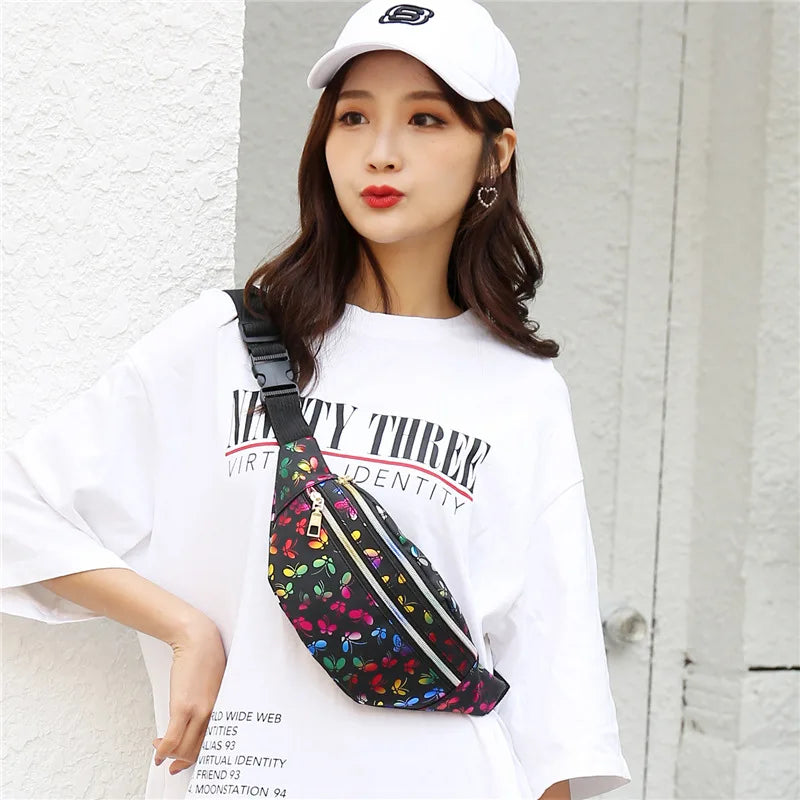 Colorful Ladies Mobile Phone Waist Bag Waterproof Messenger Bag