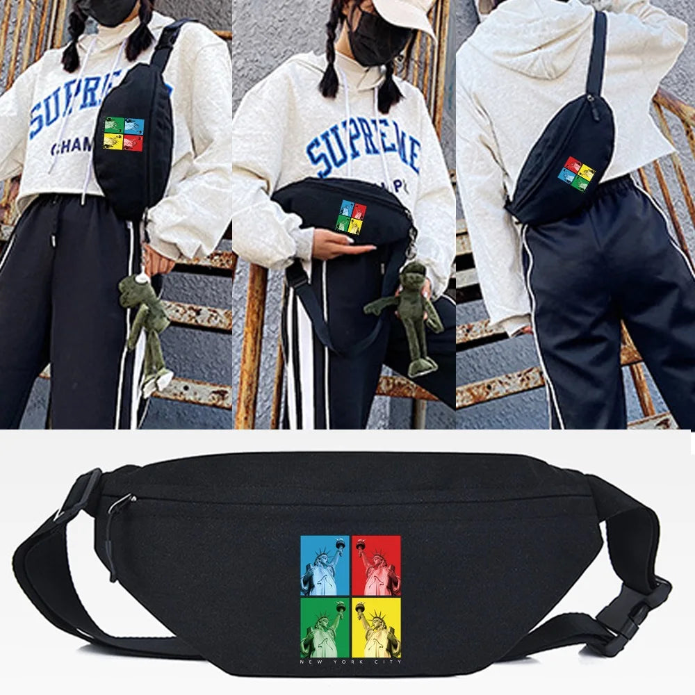 David Print Waist Bag Women Travel Sports Crossbody Bag
