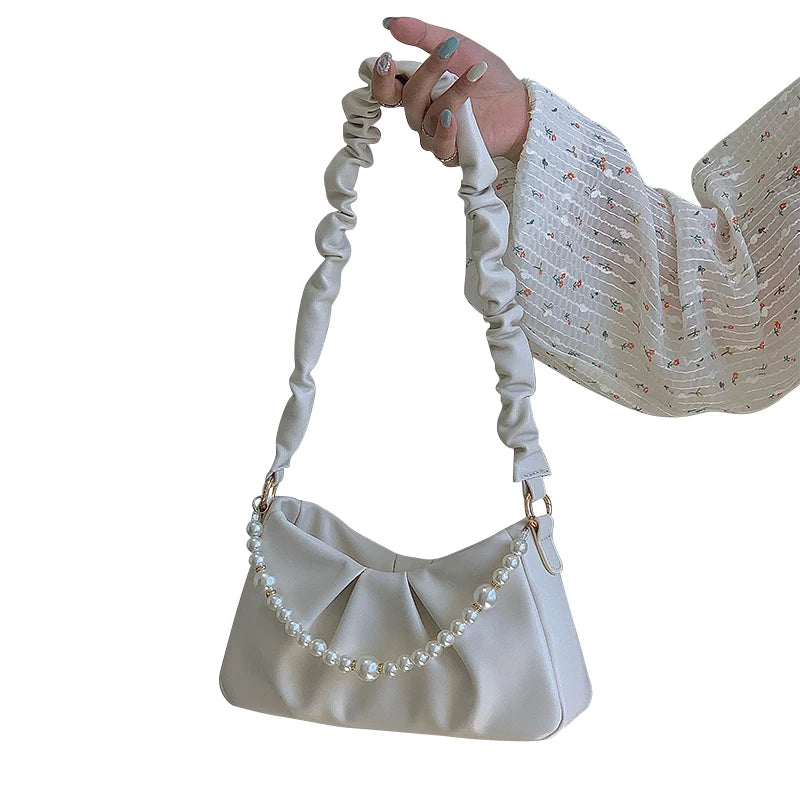 Cloud Bag Flap PU Leather Handbags Purse for Women Casual Bag