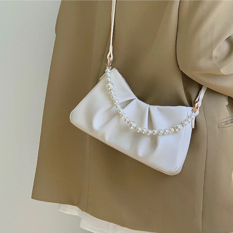 Cloud Bag Flap PU Leather Handbags Purse for Women Casual Bag