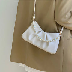 Cloud Bag Flap PU Leather Handbags Purse for Women Casual Bag