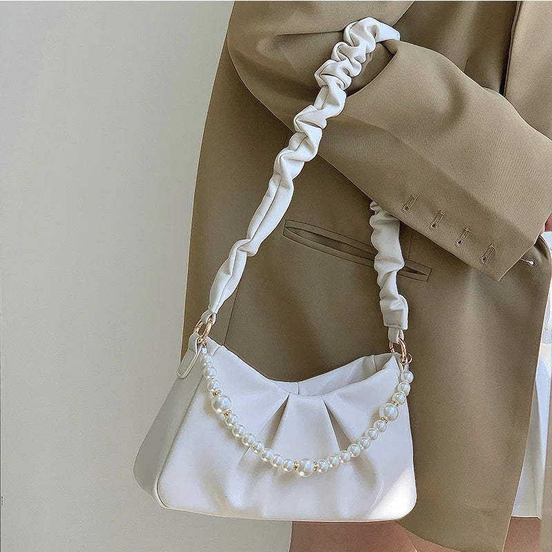 Cloud Bag Flap PU Leather Handbags Purse for Women Casual Bag