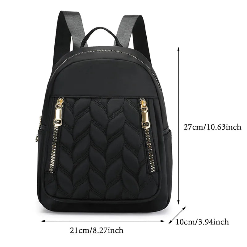 Women Backpack Urban Casual Backpack Travel Solid Nylon Bag Waterproof
