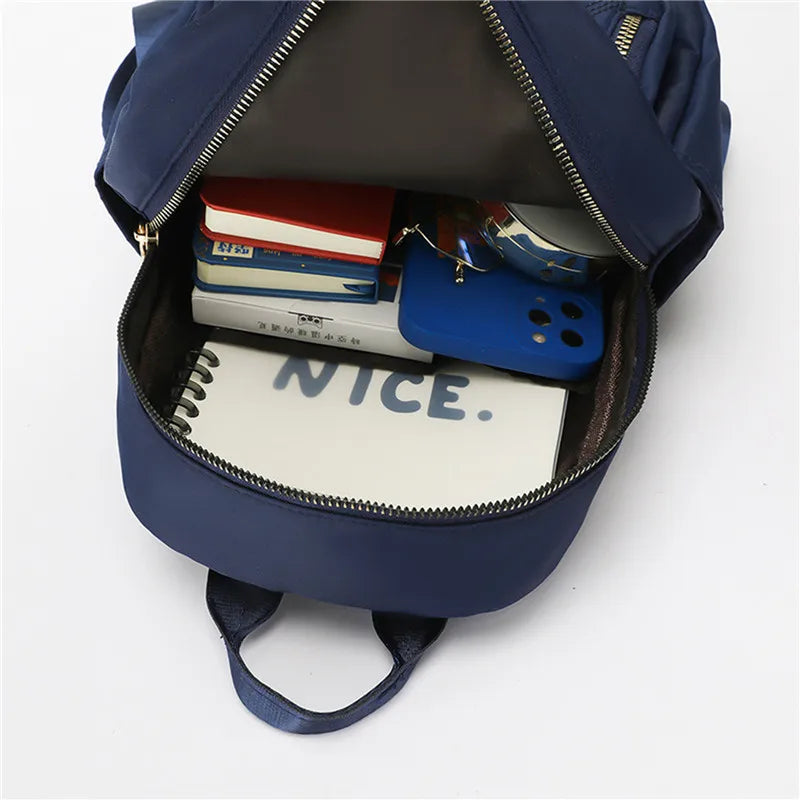 Women Backpack Urban Casual Backpack Travel Solid Nylon Bag Waterproof