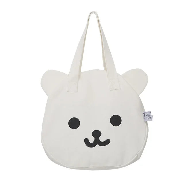 Women Bag Bear Head Double-Sided Back Shoulder Bag Large-Capacity School Bag
