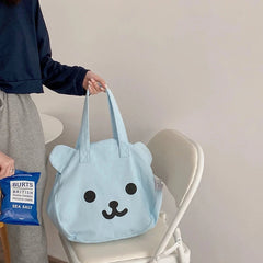 Women Bag Bear Head Double-Sided Back Shoulder Bag Large-Capacity School Bag