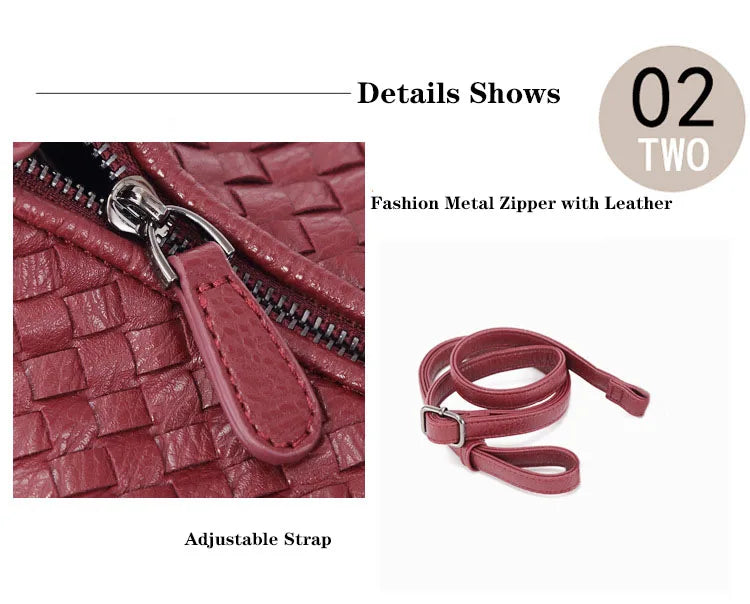 Luxury Woven Leather Handbags for Girls