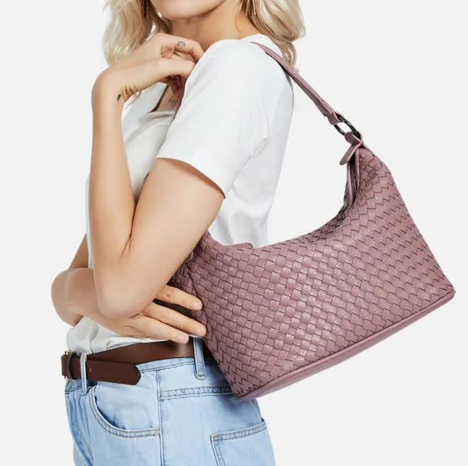 Luxury Woven Leather Handbags for Girls