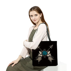 Women Tote Red Rose Musical Note Printed Handbags