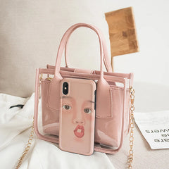 Women Clear Shoulder Bag Chain Crossbody Purse for Daily Travel
