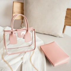 Women Clear Shoulder Bag Chain Crossbody Purse for Daily Travel