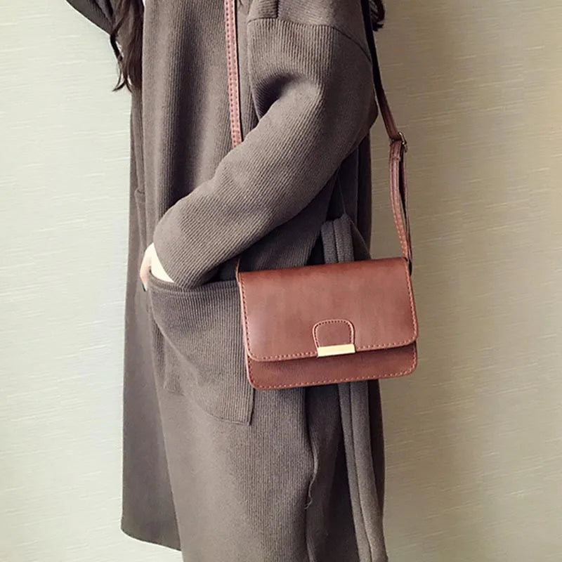 Women PU Leather Retro Small Handbags Shoulder Bag Crossbody Messenger Bags