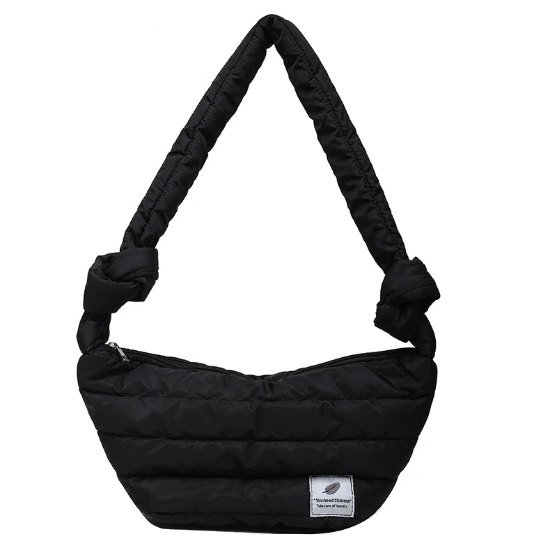 Women Handbag High Space Pad Cotton Feather Down Large Tote Female Shoulder Bags