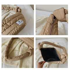 Women Handbag High Space Pad Cotton Feather Down Large Tote Female Shoulder Bags
