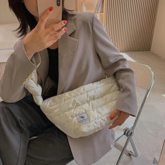 Women Handbag High Space Pad Cotton Feather Down Large Tote Female Shoulder Bags