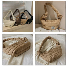 Women Handbag High Space Pad Cotton Feather Down Large Tote Female Shoulder Bags