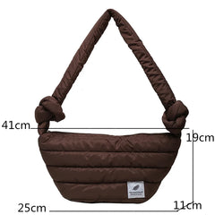 Women Handbag High Space Pad Cotton Feather Down Large Tote Female Shoulder Bags