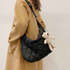Women Handbags Space Pad Cotton Feather Down Large Tote Shoulder Bags