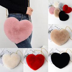 Women Faux Fur Crossbody Wallet Purse Chain Shoulder Bag Lady Handbag