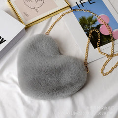 Women Faux Fur Crossbody Wallet Purse Chain Shoulder Bag Lady Handbag