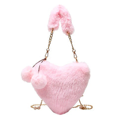 Women Heart-Shaped Chain Shoulder Bag Top Handbag Purse Totes