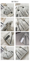 Women Large Mask Shopping Bag Canvas Shoulder Bag Tote Bag