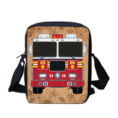 Fire Truck Print Messenger Bag Cute Crossbody Shoulder Bag for Women Girls