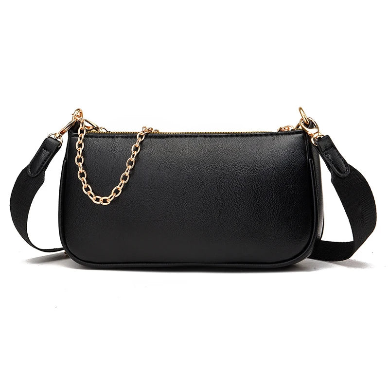 Women Messenger Bags with Purse PU Leather Shoulder Bag Chains Crossbody Small H