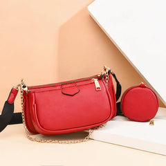 Women Messenger Bags with Purse PU Leather Shoulder Bag Chains Crossbody Small H