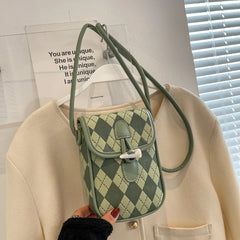 Striped Crossbody Bags Ladies Sling Bags PU Leather Shoulder Bags