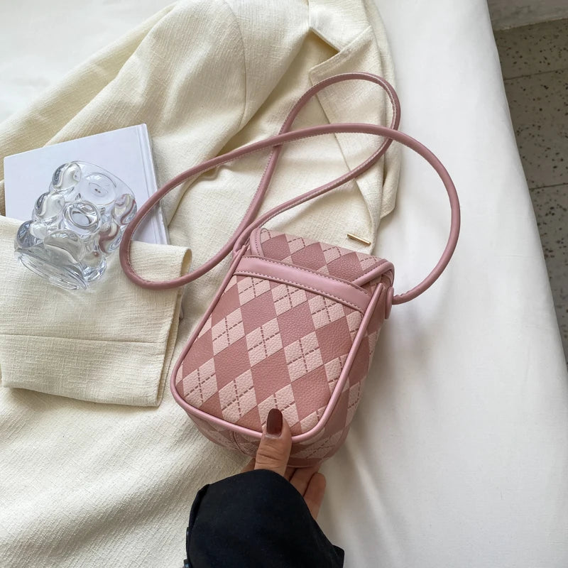 Striped Crossbody Bags Ladies Sling Bags PU Leather Shoulder Bags