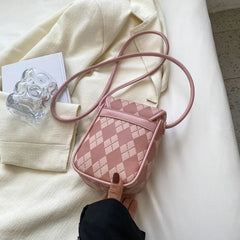 Striped Crossbody Bags Ladies Sling Bags PU Leather Shoulder Bags