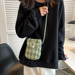Striped Crossbody Bags Ladies Sling Bags PU Leather Shoulder Bags