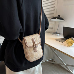 Women PU Leather Shoulder Bags Phone Handbags Striped Crossbody Bags