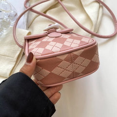 Women PU Leather Shoulder Bags Phone Handbags Striped Crossbody Bags